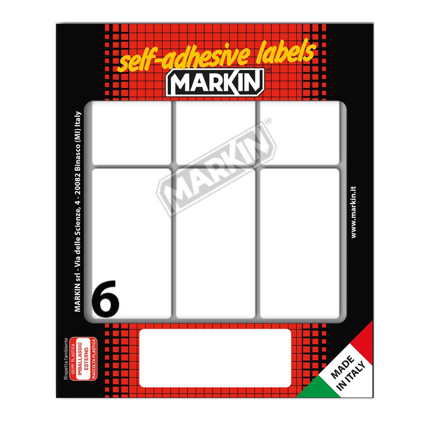 Etichette adesive - in carta - permanenti - 70 x 37 mm - 6 et/fg - 10 fogli - bianco - Markin
