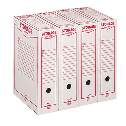 Scatola archivio Storage - formato legale - 8,5 x 25,3 x 35,5 cm - bianco e rosso - Esselte Dox