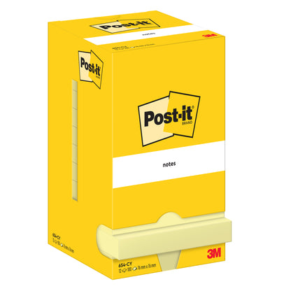 Blocco foglietti - 654 - 76 x 76 mm - giallo Canary - 100 fogli - Post-it