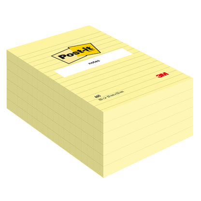 Blocco foglietti - 660 - a righe - 102 x 152 mm - giallo Canary - 100 fogli - Post-it