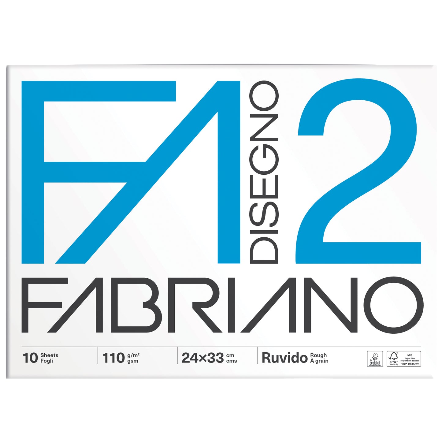 Album F2 - 24 x 33 cm - 10 fogli - 110 gr - ruvido - punto metallo - Fabriano