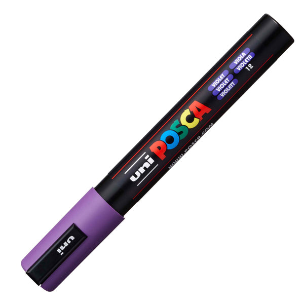 Marcatore a base d'acqua Uni Posca PC5M  - punta  tonda media da 1,8mm a 2,5mm - viola - Uni Mitsubishi