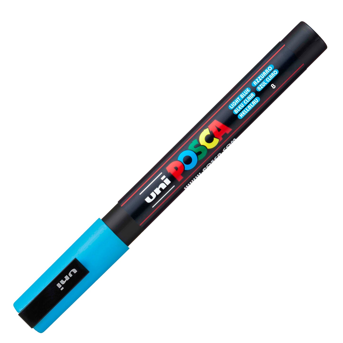 Marcatore a base d'acqua Uni Posca PC3M  - punta fine da 0,9mm a 1,3mm - azzurro - Uni Mitsubishi