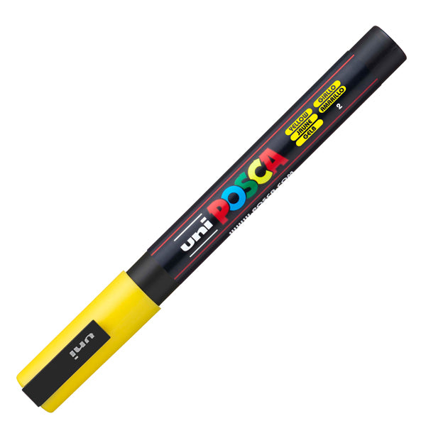 Marcatore a base d'acqua Uni Posca PC3M  - punta fine da 0,9mm a 1,3mm - giallo - Uni Mitsubishi