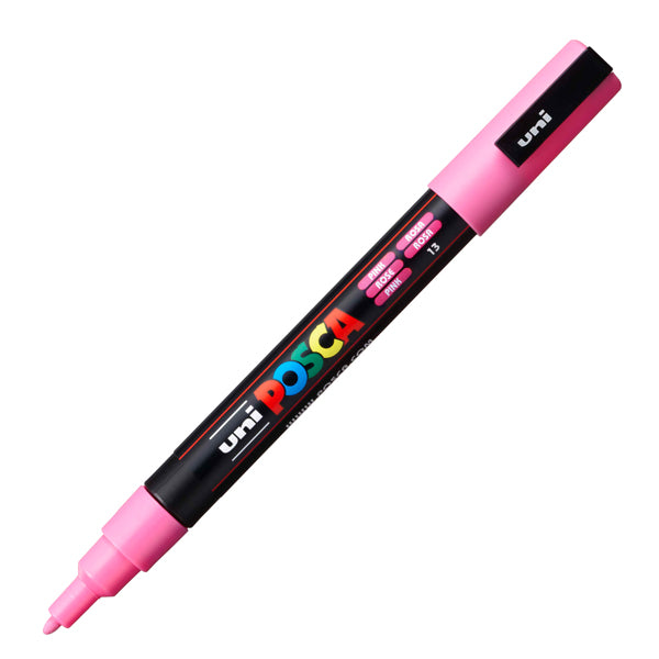 Marcatore a base d'acqua Uni Posca PC3M  - punta fine da 0,9mm a 1,3mm - rosa - Uni Mitsubishi