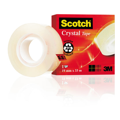 Nastro adesivo Crystal 600 - 19 mm x 33 m - acrilico - trasparente - Scotch