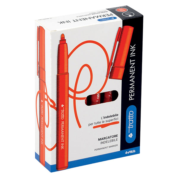 Marcatore Tratto Permanent Ink - punta tonda 2,00mm - blu - Tratto - conf. 12 pezzi