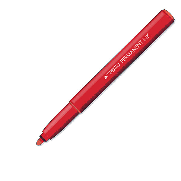 Marcatore Tratto Permanent Ink - punta tonda 2,00mm - rosso - Tratto - conf. 12 pezzi