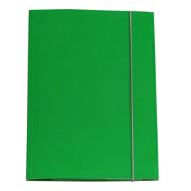 Cartella 3 lembi con elastico - A4 - dorso variabile - cartone plastificato - verde - Cartotecnica del Garda
