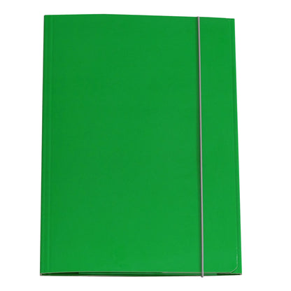 Cartella 3 lembi con elastico - A4 - dorso variabile - cartone plastificato - verde - Cartotecnica del Garda