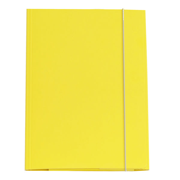 Cartella 3 lembi con elastico - A4 - dorso variabile - cartone plastificato - giallo - Cartotecnica del Garda