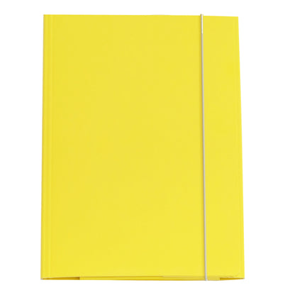 Cartella 3 lembi con elastico - A4 - dorso variabile - cartone plastificato - giallo - Cartotecnica del Garda