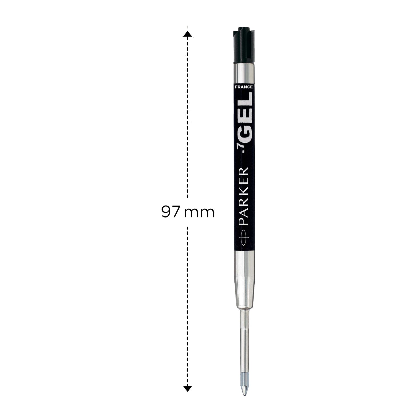 Refill sfera  QuinkGel - punta media - metallo - nero - Parker