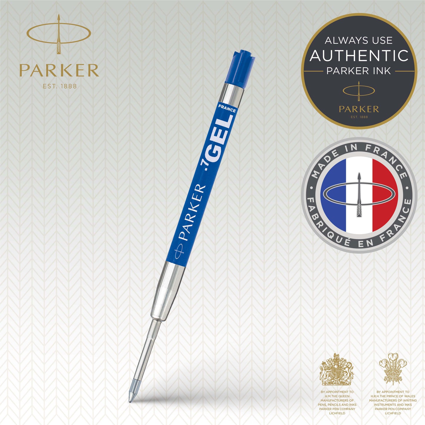 Refill sfera QuinkGel - punta media - metallo - blu - Parker
