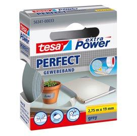 Nastro adesivo telato XP Perfect - 19 mm x 2,7 m - tela plastificata - grigio - Tesa