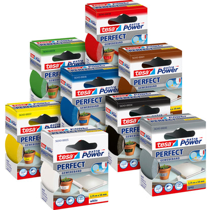 Nastro adesivo telato XP Perfect - 38 mm x 2,7 m - tela plastificata - bianco - Tesa
