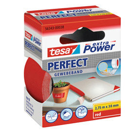 Nastro adesivo telato XP Perfect - 38 mm x 2,7 m - tela plastificata - rosso - Tesa
