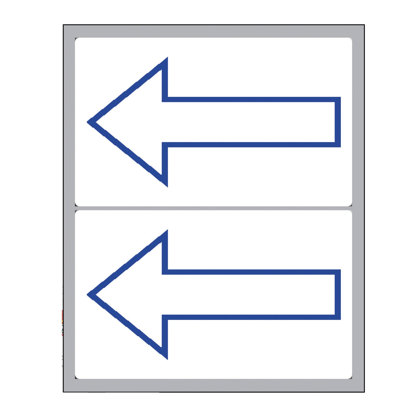 Etichette adesive - in carta - permanenti - 115 x 70 mm - 2 et/fg - 10 fogli - simbolo freccia blu (alto) - bianco - Markin