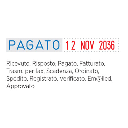 Timbro Mini Info S120/WD Datario + Polinomio - 12 diciture 4 mm - autoinchiostrante - Colop