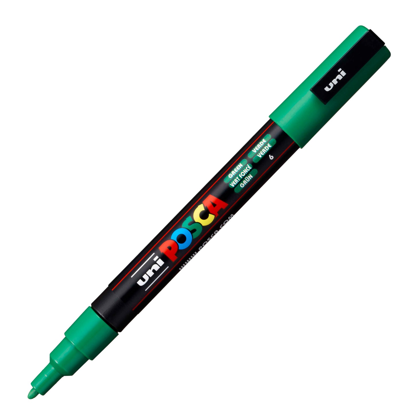 Marcatore a base d'acqua Uni Posca PC3M - punta fine da 0,9mm a 1,3mm  - verde - Uni Mitsubishi