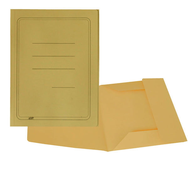 Cartellina 3 lembi con stampa - 200 gr - 25 x 33 cm - cartoncino manilla - giallo - Cartotecnica del Garda - conf. 50 pezzi