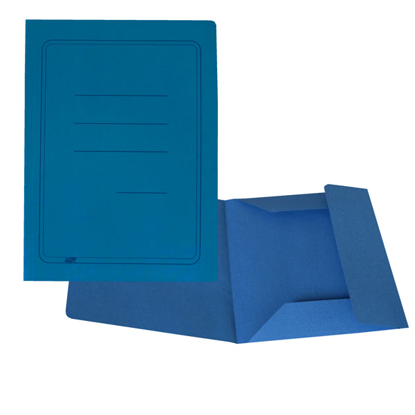 Cartellina 3 lembi con stampa - 200 gr - 25 x 33 cm - cartoncino manilla - azzurro - Cartotecnica del Garda - conf. 50 pezzi