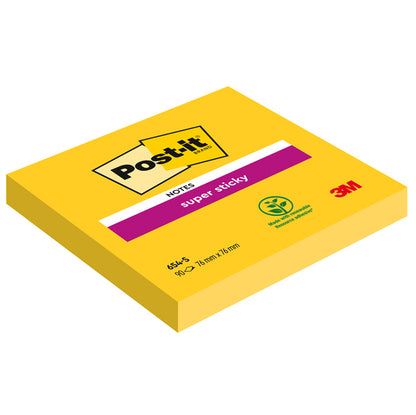 Blocco foglietti Post-it Super Sticky - 654-S - 76 x 76 mm - giallo oro - 90 fogli - Post-it
