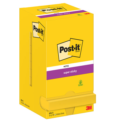 Blocco foglietti Post-it Super Sticky - 654-S - 76 x 76 mm - giallo oro - 90 fogli - Post-it