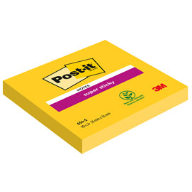 Blocco foglietti Post-it Super Sticky - 654-S - 76 x 76 mm - giallo oro - 90 fogli - Post-it