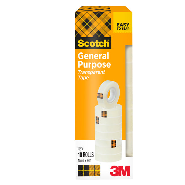 Nastro adesivo 508 - 15 mm x 33 m - PP - trasparente - Scotch - torre 10 rotoli