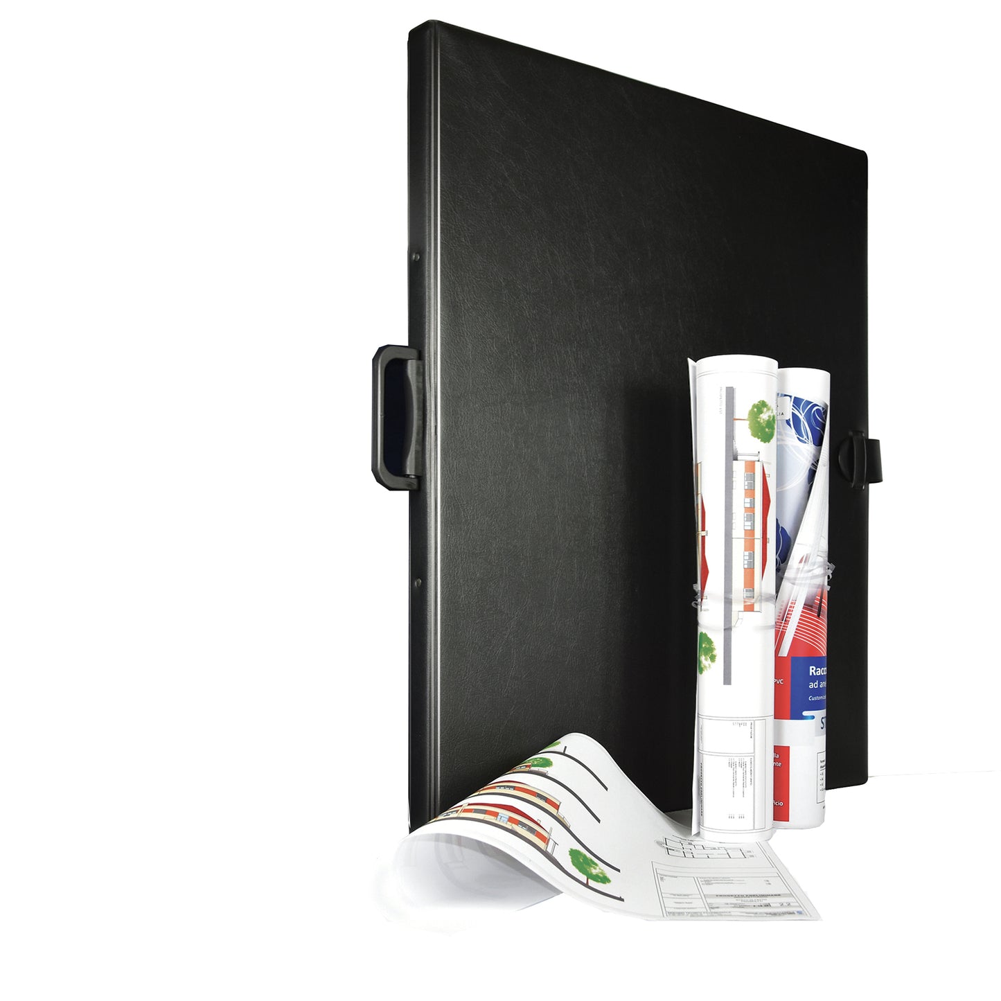 Raccoglitore Sanremo 2000 - 50 x 70 cm - 4 anelli a R 30 mm - dorso 3 cm - nero - Sei Rota