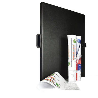 Raccoglitore Sanremo 2000 - 50 x 70 cm - 4 anelli a R 30 mm - dorso 3 cm - nero - Sei Rota