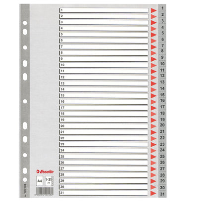 Separatore numerico 1/31 - PP - A4 - grigio - Esselte