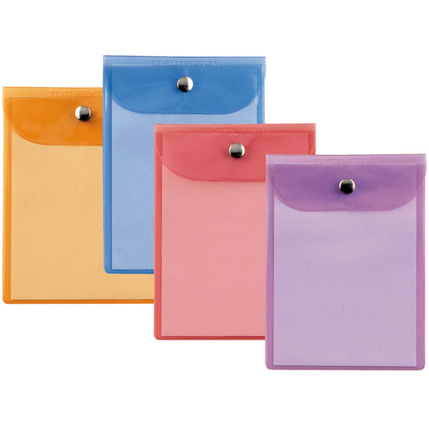 Busta con bottone Press 5 Color - PVC - 13 x 18 cm - colori assortiti - Sei Rota