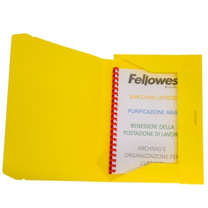 Cartella progetto con elastico - 24 x 35 cm - dorso 3 cm - giallo - Fellowes