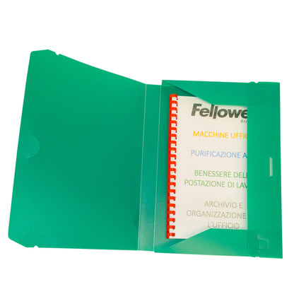 Cartella progetto con elastico - 24 x 35 cm - dorso 3 cm - verde - Fellowes