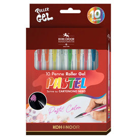 Roller gel colorati - colori pastel - Koh.I.Noor - astuccio 10 roller