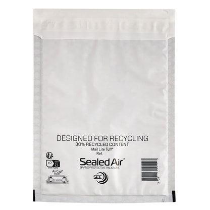 Busta imbottita Mail Lite Tuff Cushioned - impermeabile - D (18 x 26 cm) - bianco - Sealed Air - conf. 10 pezzi