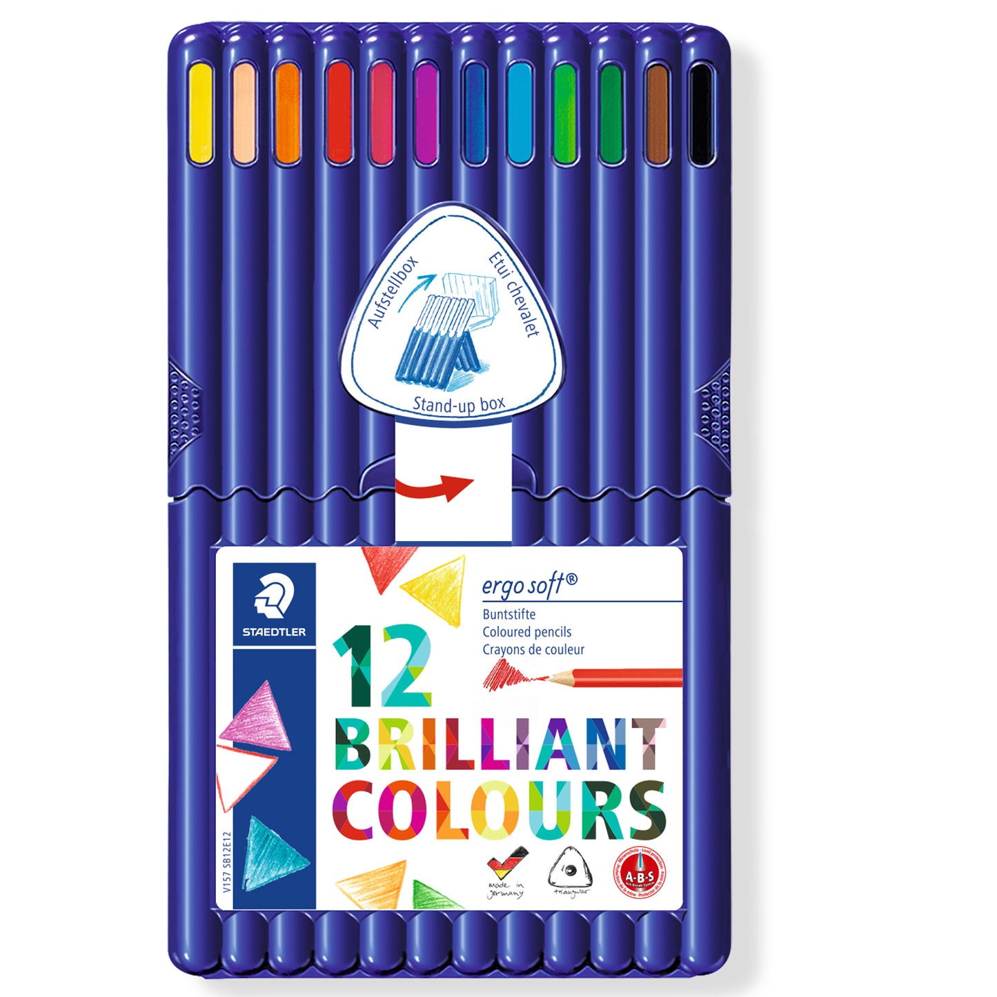 Matite colorate Ergosoft - triangolari - colori assortiti - Staedtler - astuccio 12 pezzi