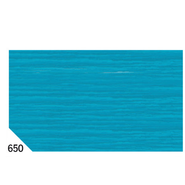 Carta crespa - 50 x 250 cm - 48 gr - turchese 650 - Rex Sadoch - conf.10 rotoli