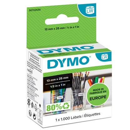 Rotolo 1000 etichette LW 13530 - 13 x 25 mm - carta - multiuso  - removibile - bianco - Dymo