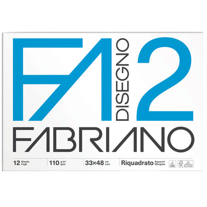 Album F2 - 33 x 48 cm - 12 fogli - 110 gr - liscio squadrato - collato - Fabriano