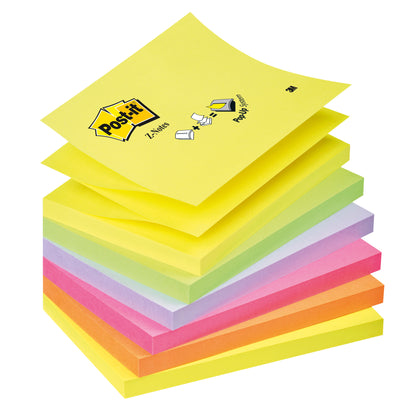 Blocco Post-it Super Sticky Z Notes - R350NR - 76 x 127 mm - assortiti neon - 100 fogli - Post-it