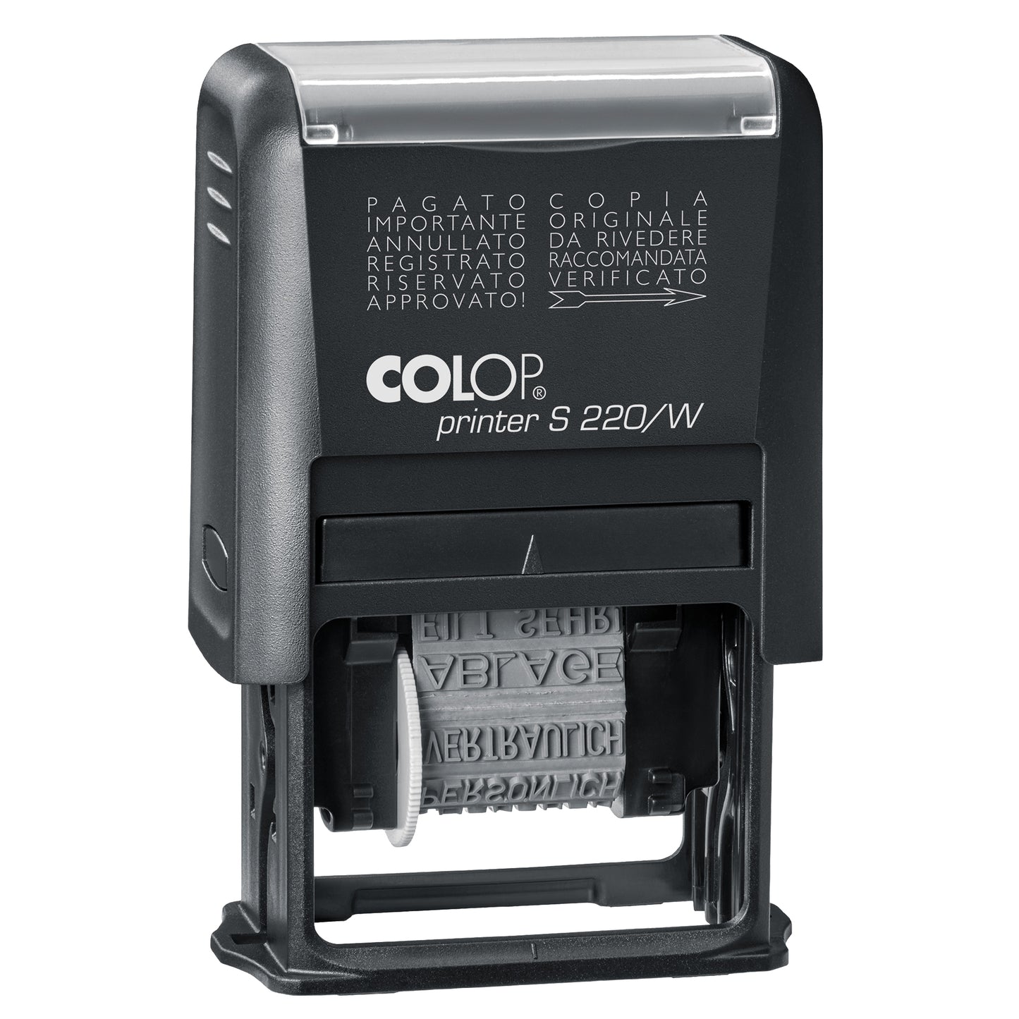 Timbro Printer S220/W Polinomio - 12 diciture - 4 mm - autoinchiostrante - Colop