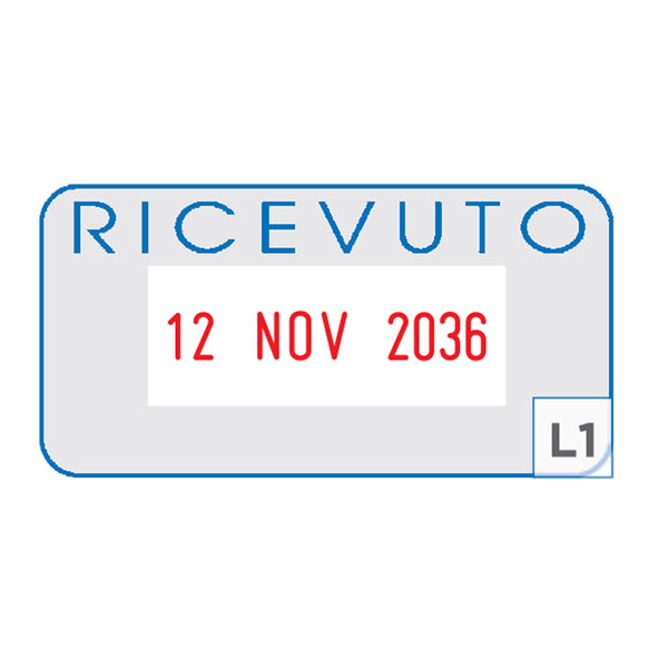 Timbro S260/L1 Datario + RICEVUTO - 4 mm - autoinchiostrante - bicolore - Colop