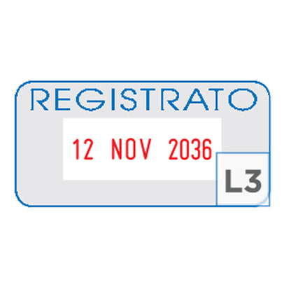 Timbro S260/L3 Datario + REGISTRATO - 4 mm - autoinchiostrante - bicolore - Colop