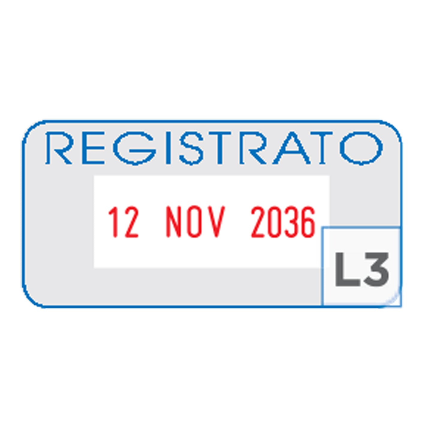 Timbro S260/L3 Datario + REGISTRATO - 4 mm - autoinchiostrante - bicolore - Colop