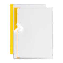 Cartellina per rilegatura Poli 200 - A4 - PP - trasparente buccia - dorso giallo - Sei Rota - conf. 10 pezzi