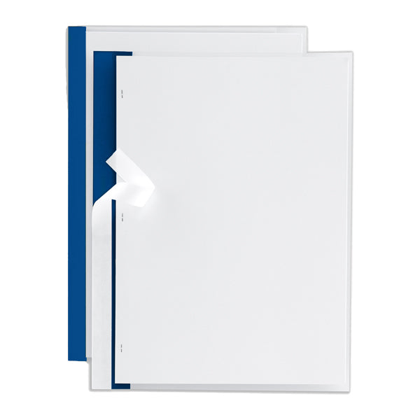 Cartellina per rilegatura Poli 200 - A4 - PP - trasparente buccia - dorso blu - Sei Rota - conf. 10 pezzi