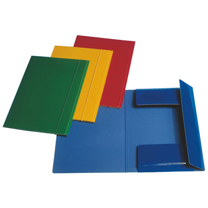 Cartella 3 lembi con elastico - A4 - dorso 0,3 cm - cartoncino plastificato - giallo - Esselte